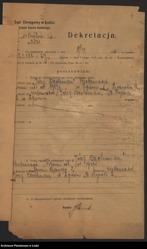 Obraz 6 z jednostki "Józef Bachman – restauracja – Zgierz"