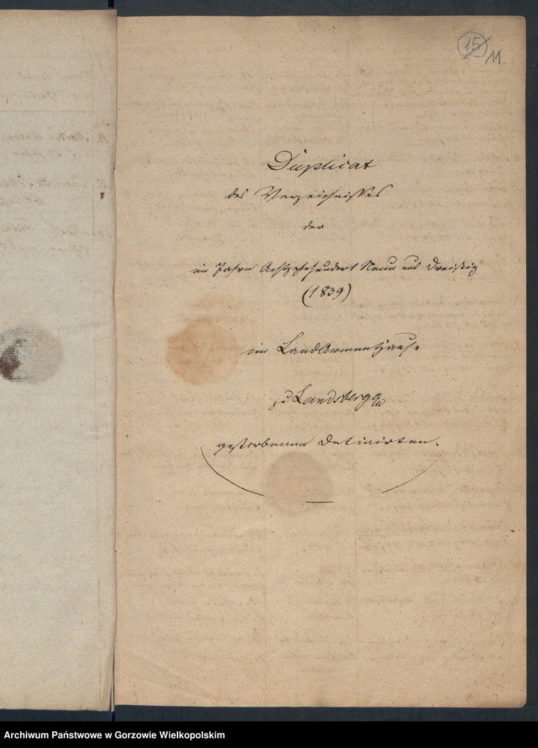 image.from.unit.number "Duplikate des Kirchenbuchs vom Landarmenhaus zu Landsberg an der Warthe"