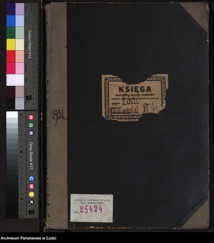 Obraz 2 z jednostki "Księga kontroli ruchu ludności (rejestr osób przybywających do gminy) Łódź, zameldowania pozaankietowe, komisariat XI, nr 1-1263"