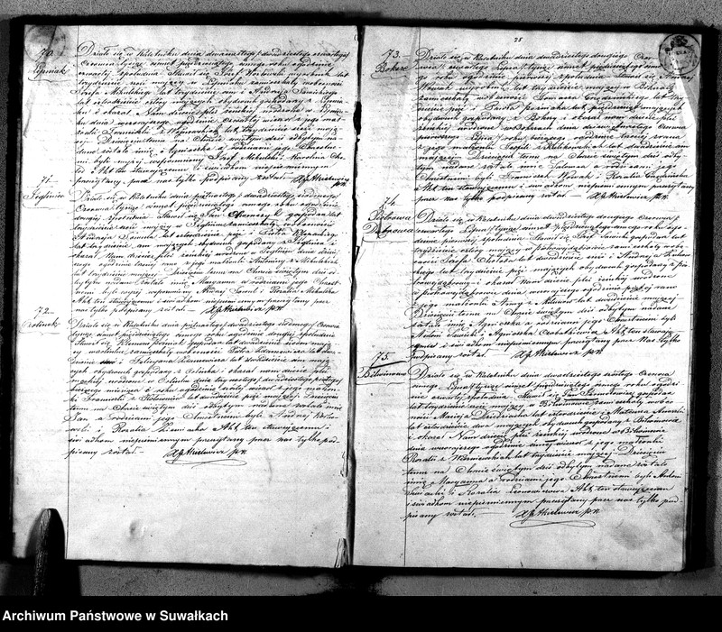 image.from.unit.number "Duplikat Aktów Urodzonych, Zaślubionych i Zmarłych Parafii Rzymsko-Katolickiej Kaletnik z roku 1856."