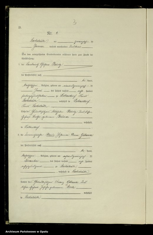 image.from.unit.number "Heiraths-Haupt-Register Standesamts Leobschütz pro 1903"