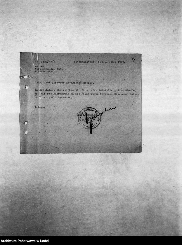 Obraz 14 z jednostki "Textil-Fabrikations-Abteilung [Produkcja i zapotrzebowanie materiałów dla resortu pracy]"