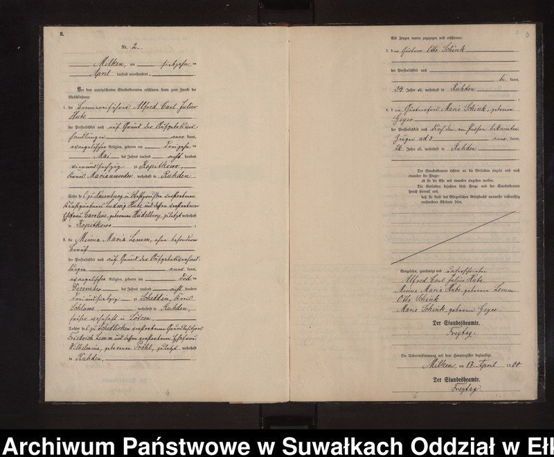 image.from.unit.number "Heiraths-Neben-Register des Preussischen Standes-Amtes Stasswinnen Kreis Lötzen"