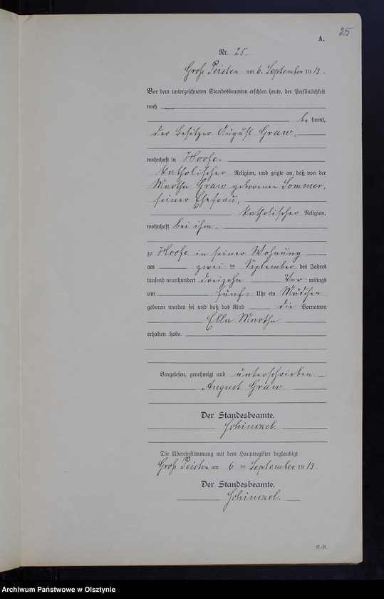 image.from.unit.number "Geburts-Neben-Register Nr 1 - 38 [Księga urodzeń- wtóropis ]"
