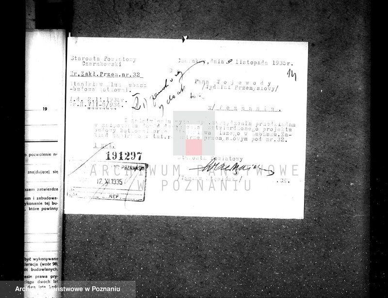 Obraz 18 z jednostki "Zatwierdzenie zakładu przemysłowego /kotłowni przy fabryce dywanów i chodników Firmy Wawel/ St. Kluze w Lubaszu"