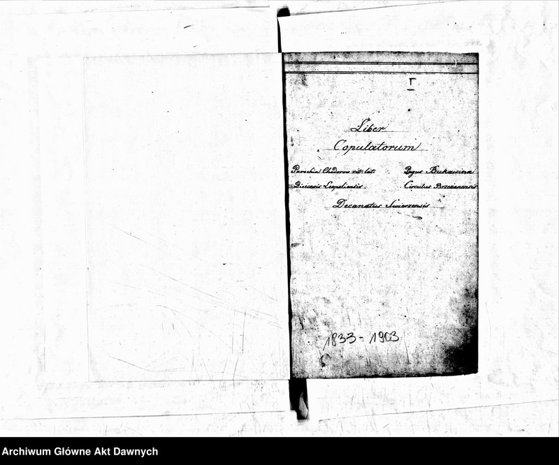 image.from.unit.number "Parafia: Chodorów. Dekanat: Świrz. Księga metrykalna ślubów tylko dla wsi Bukawina."