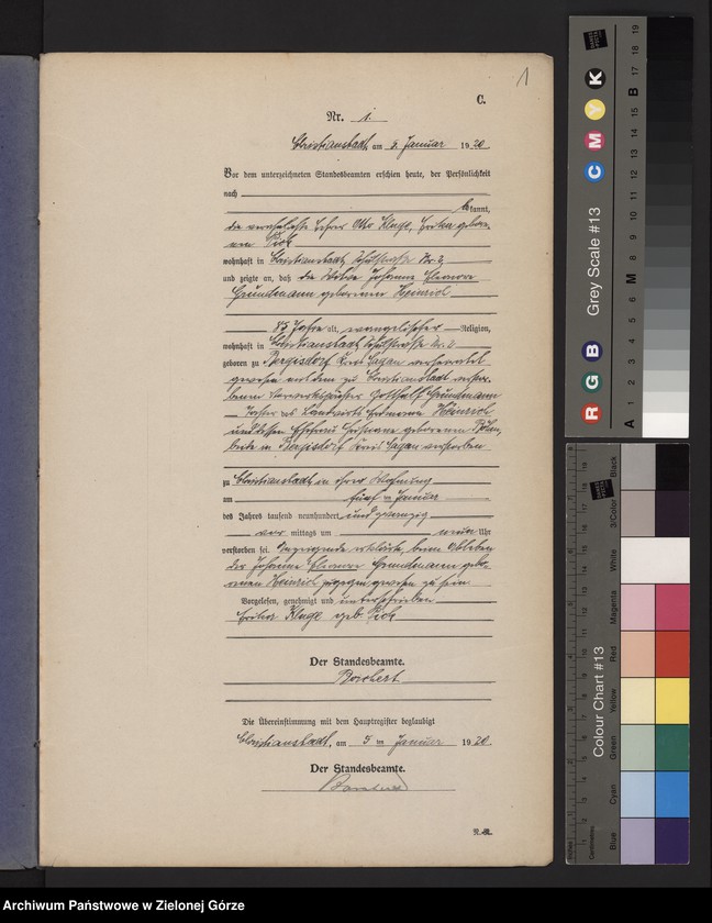 image.from.unit "Sterbe-Neben-Register Standesamt Christianstadt 1920"