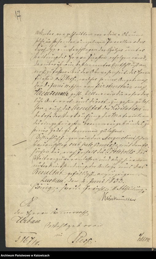 Obraz 20 z jednostki "Acta betr. die Correspondenz mit dem Königlichen Kreis Gericht zu Luckau und Verfügungen desselben, als obervormundschaftliche Behörde der Gräflich von Kleistschen Erben, in Betracht des verpachteten Gutes Mittel-Lazisk"