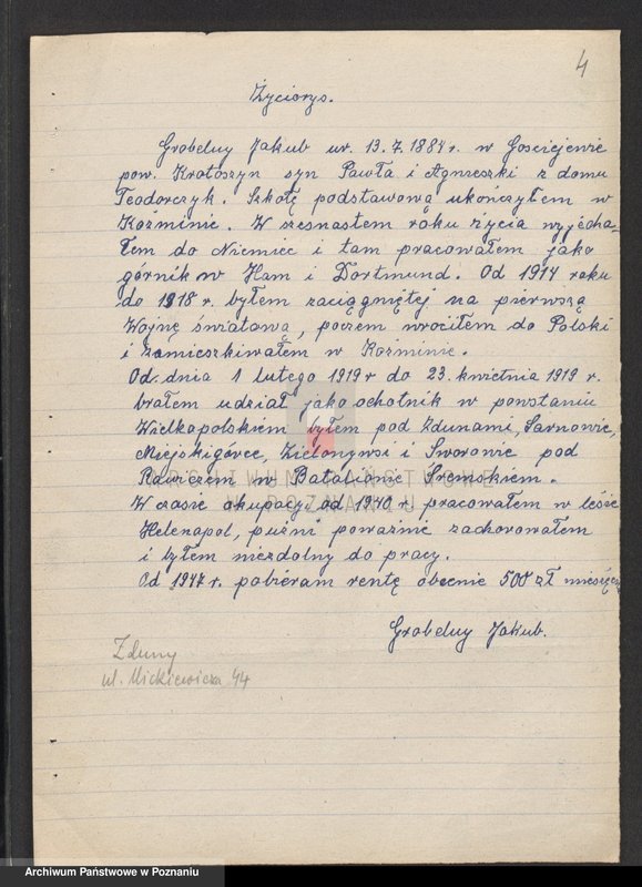 Obraz 18 z jednostki "Życiorysy powstańców wielkopolskich: G - tom V /Grobelny Franciszek - Grzegorczyk Antoni/."