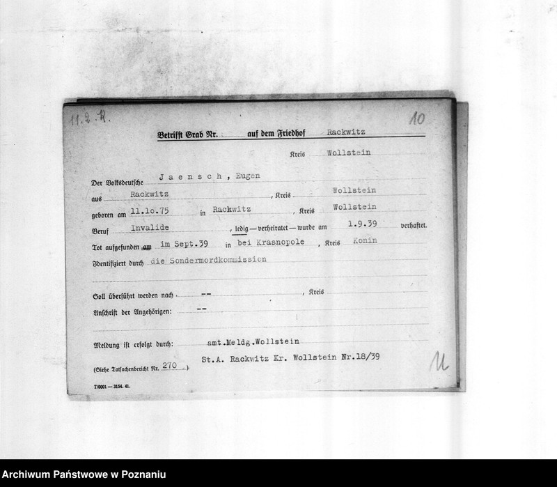 Obraz 14 z jednostki "Totenkartei I - P"