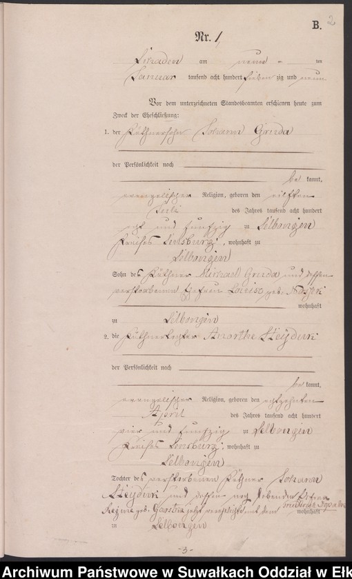 image.from.unit.number "Heiraths-Haupt-Register des Königlich Preussischen Standes-Amtes Schaden Kreis Sensburg"