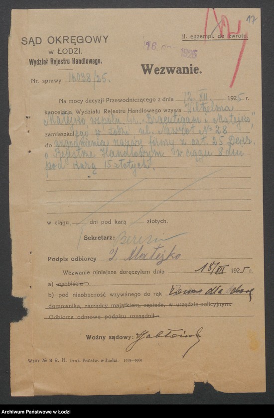 Obraz 19 z jednostki "Braeutigam i Matejko i S-ka- przedsiębiorstwo robót budowlanych"