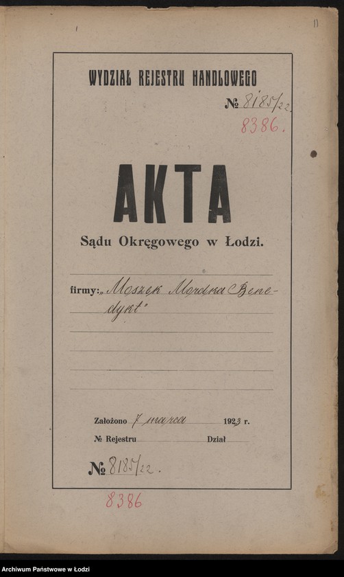 Obraz 13 z jednostki "Moszek Mordka Benedykt- sprzedaż odpadków"