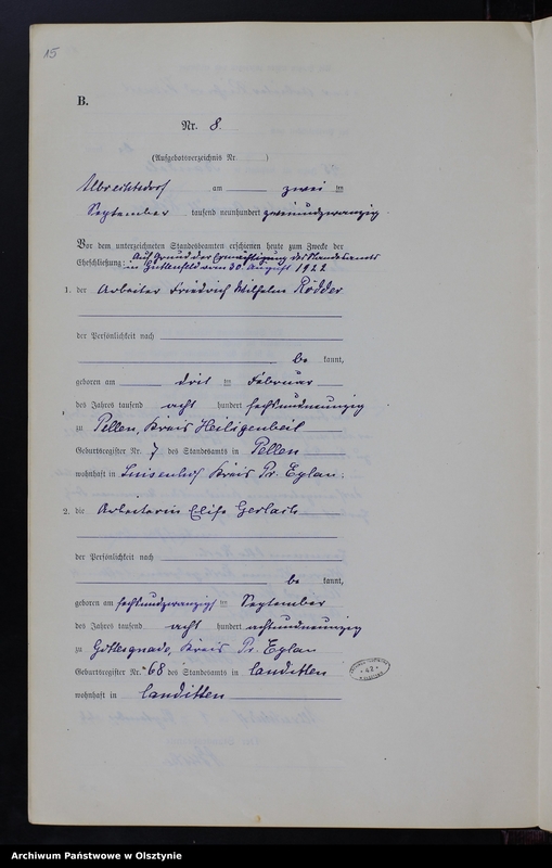 image.from.unit.number "Heiraths-Neben-Register Nr 1 - 14 [ Księga małżeństw - wtóropis ]"