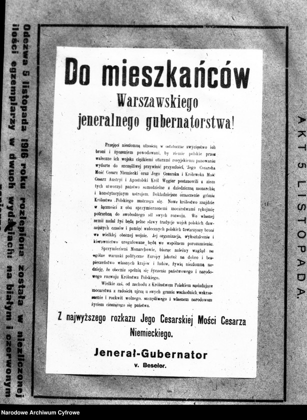 image.from.unit.number "Odezwa do mieszkańców warszawskiego generalnego gubernatorstwa wydana przez gubernatora von Beselera"