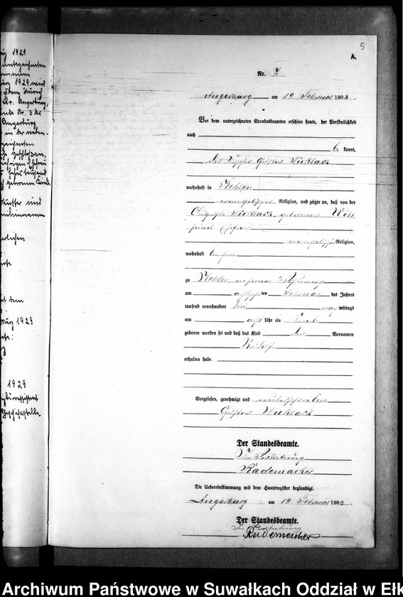 image.from.unit.number "Geburts-Neben-Register des Preussischen Standes-Amtes Kehlen Kreis Angerburg"