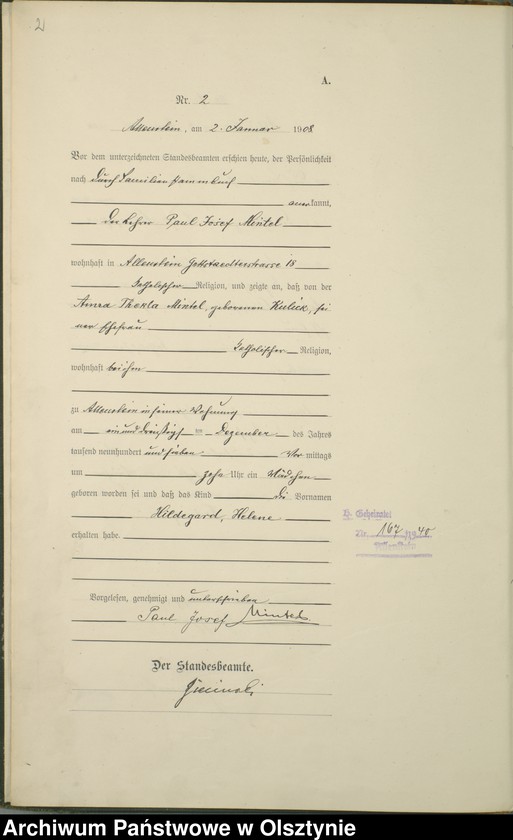 image.from.unit.number "Geburts-Haupt-Register Tom I, Nr 1-398"