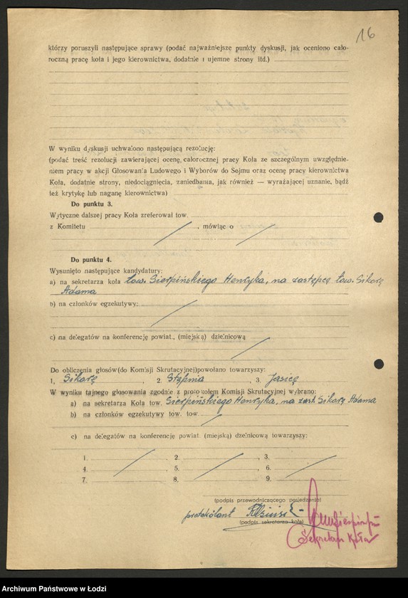 Obraz 17 z jednostki "Protokoły wyborcze kandydatów na konferencję dzielnicową"