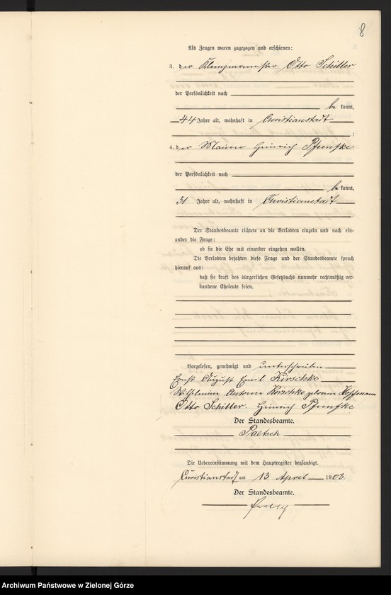 image.from.unit.number "Heiraths-Neben-Register im Standes-Amt Christianstadt a[m] B[ober] Kreis Sorau N[ieder] L[ausitz] pro 1903"