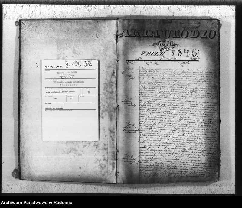 image.from.unit.number "Duplikat urodzonych, zaślubionych i zmarłych w parafii Głowaczew akta w sobie mieszczący za rok 1846"