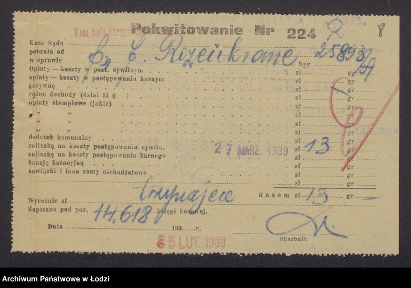 Obraz 10 z jednostki "Josek Rozenkranc – wyrób i sprzedaż towarów bawełnianych i bawełniano-wigoniowych"