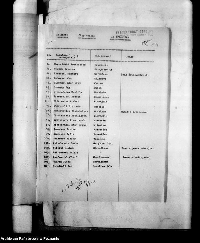 Obraz 17 z jednostki "Inspektorat Szkolny- Września"