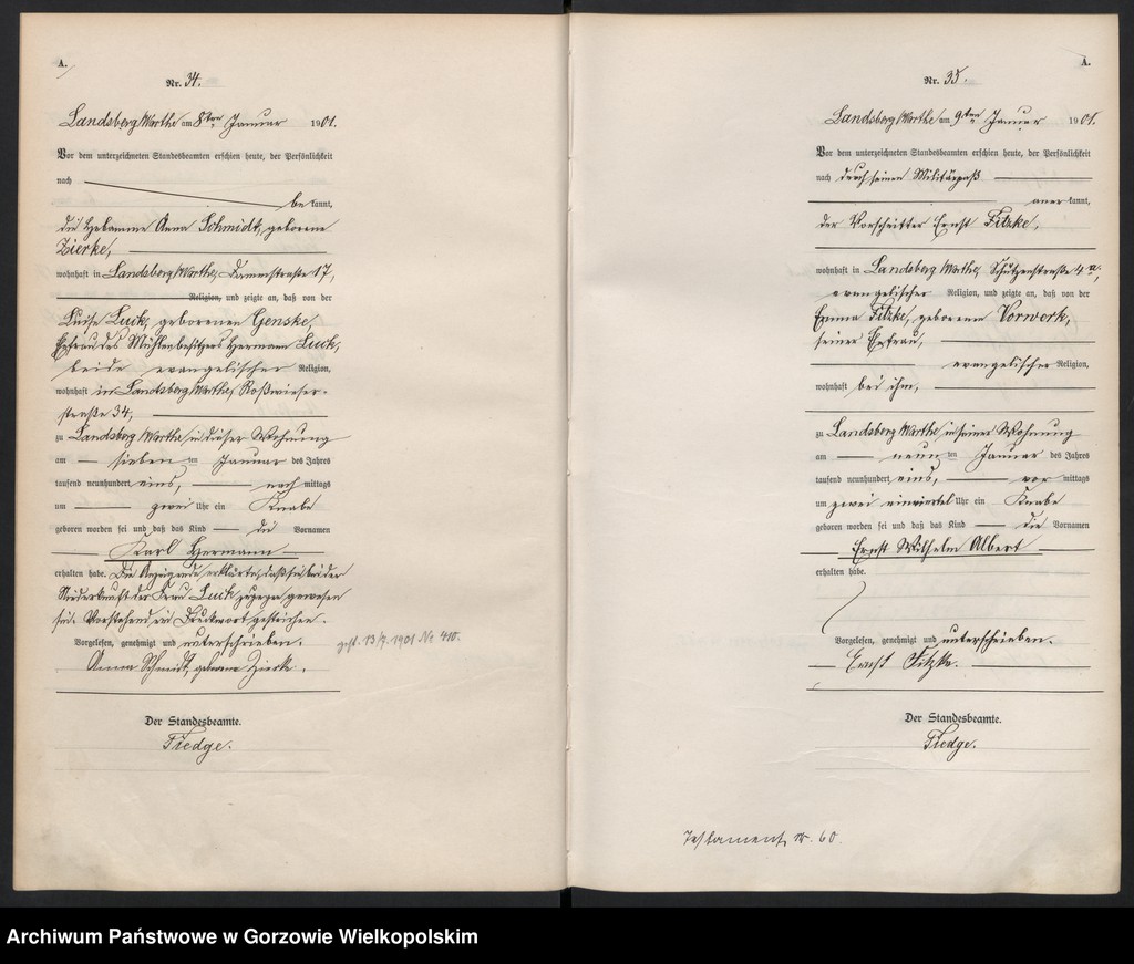 Obraz 20 z jednostki "Geburts Register"