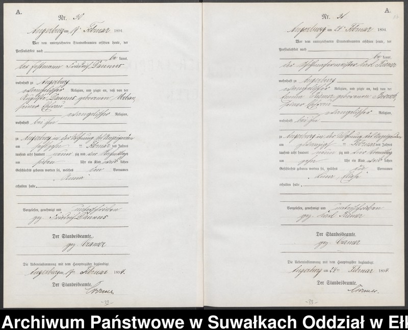 image.from.unit.number "Geburts-Neben-Register des Preussischen Standes-Amtes Angerburg Kreis Angerburg"