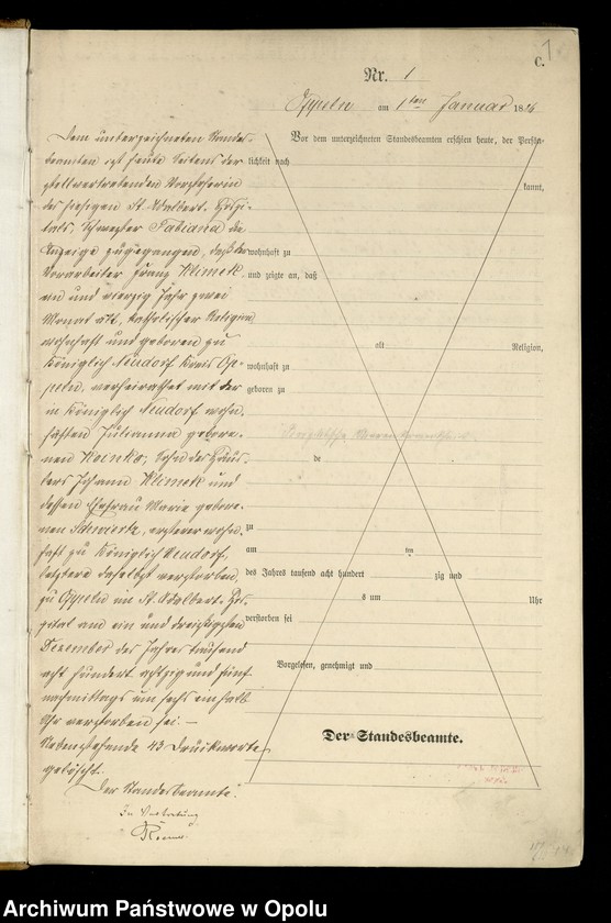 Obraz 4 z jednostki "Urząd Stanu Cywilnego w Opolu 1886 Rejestr zgonów Księga Miejscowa Nr 1 do 300"