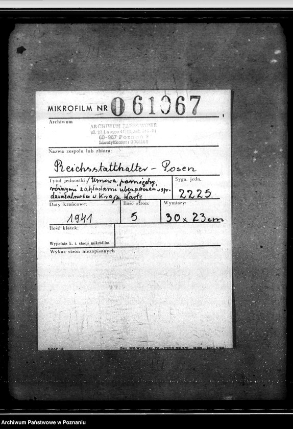 Obraz 2 z jednostki "Umowa pomiędzy różnymi zakładami ubezpieczeń w sprawie działalności w Kraju Warty"