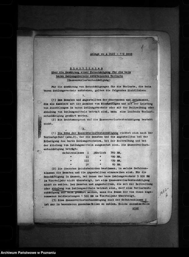 Obraz 5 z jednostki "Kassenverlust- Entschädigung"