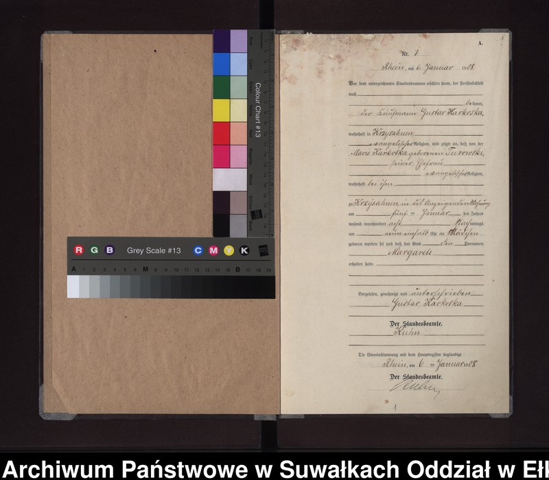 image.from.unit.number "Geburts-Neben-Register des Königlichen Preussischen Standes-Amtes Gneist Kreis Lötzen"
