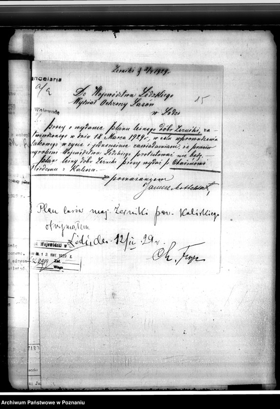 Obraz 19 z jednostki "Sprawa zatwierdzenia uzupełnienia planu gospodarstwa leśnego dla lasów Żerniki powiatu kaliskiego"