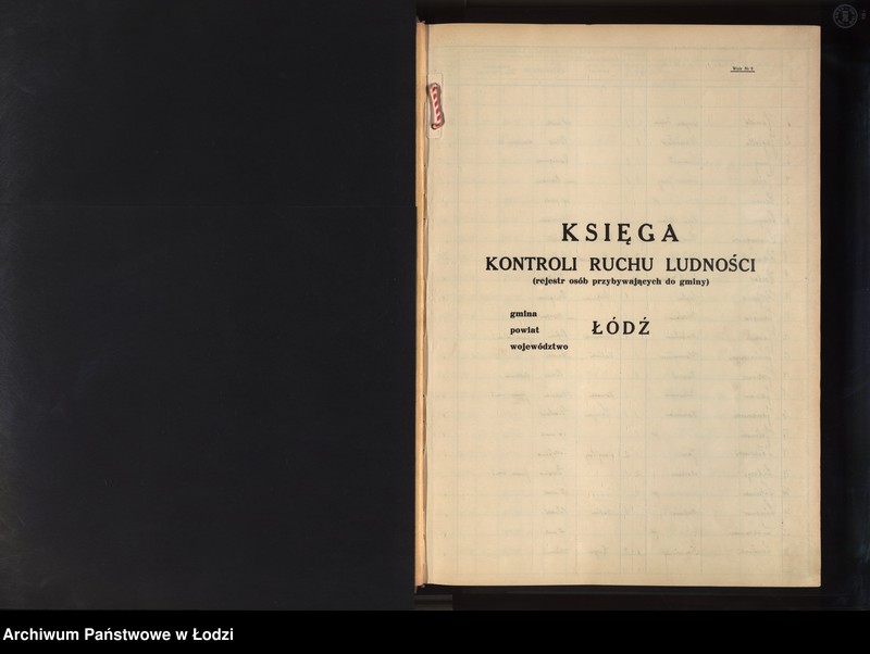 Obraz 5 z jednostki "Księga kontroli ruchu ludności (rejestr osób przybywających do gminy) Łódź, zespół III lit. H, I, J, L, Ł"