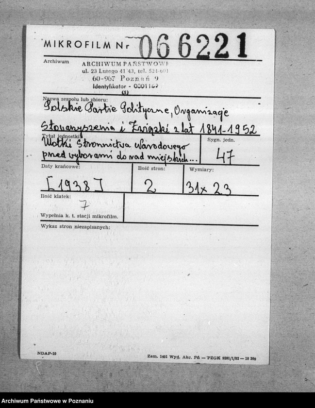 image.from.unit.number "Ulotki Stronnictwa Narodowego- przed wyborami do rad miejskich Rogoźna i Stęszewa"