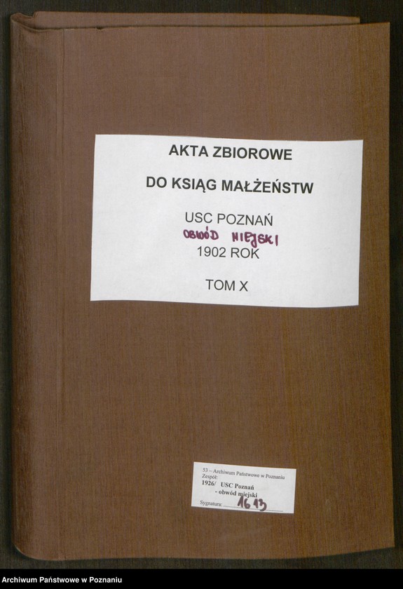 Obraz 2 z jednostki "[Dokumenty dostarczone przez narzeczonych do zawarcia związku małżeńskiego za 1902 rok. Tom X]"