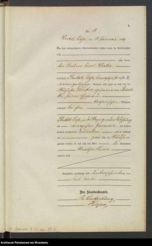 image.from.unit.number "Księga urodzeń Leśnica (Deutsch Lissa) 1909"