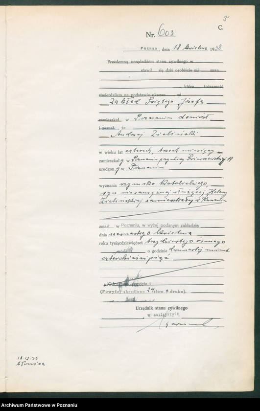 Obraz 7 z jednostki "Księga miejscowa zgonów tom II [Rejestr główny zgonów]"