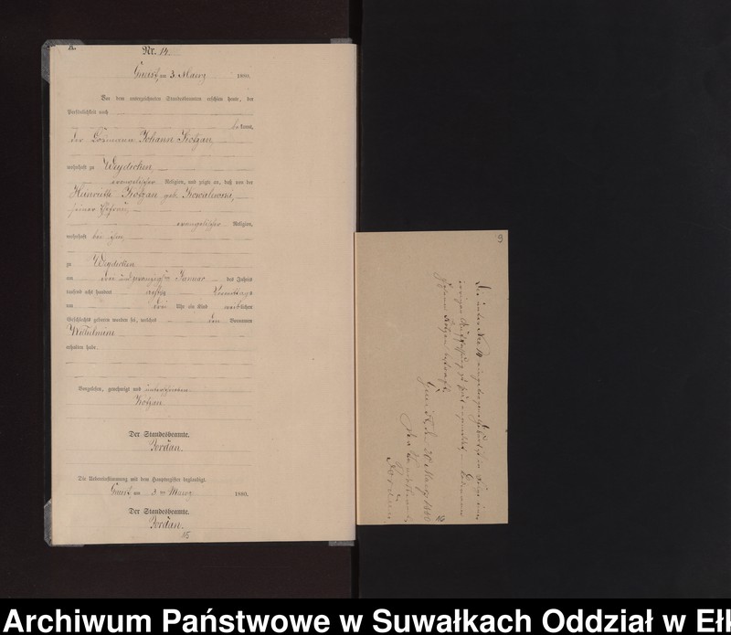 image.from.unit.number "Geburts-Neben-Register des Königlich Preussischen Standes-Amtes Gneist Kreis Loetzen"