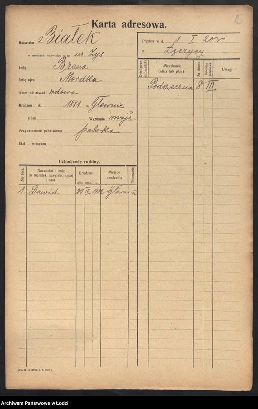 Obraz 17 z jednostki "[Spis ludności Łodzi] Białek - Bibelszön"