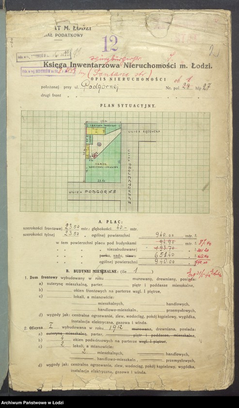 image.from.unit.number "Księga inwentarzowa nieruchomości m. Łodzi ul. Podgórna"