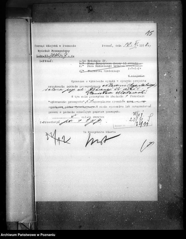 Obraz 20 z jednostki "Projekt urządzania odlewni /kopulakowej/ żelaza przy ul. Głównej 32 St. Ulatowskiego"