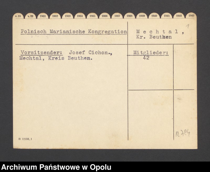 Obraz 3 z jednostki "Polnisch Marianische Kongregation - Mechtal, Kr. Beuthen"