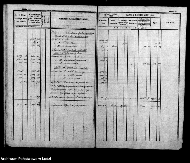 Obraz 17 z jednostki "Rachunek kasy ekonomicznej m. Łodzi za rok 1858"