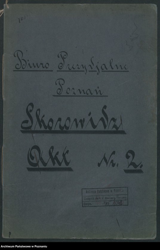 Obraz 2 z jednostki "Biuro Prezydialne Poznań. Skorowidz akt nr 2"