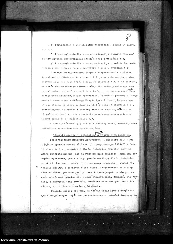 Obraz 13 z jednostki "Sprawy szczegółowo-administracyjne Aprowizacja b. Dzielnicy Pruskiej"