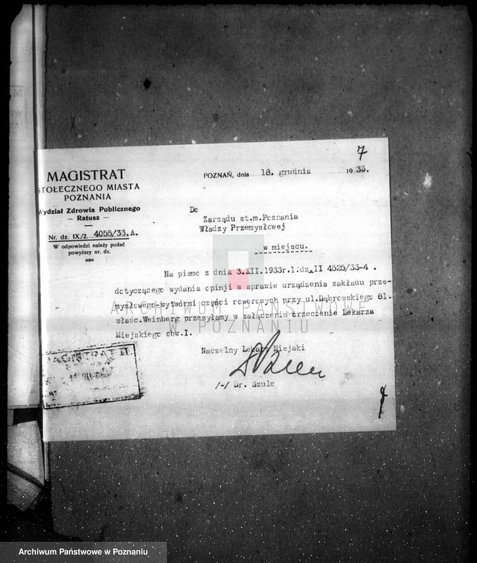 Obraz 11 z jednostki "Zatwierdzenie fabryki części rowerowych Helminy Weinberg w Poznaniu"