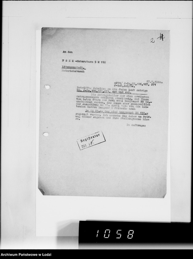 Obraz 6 z jednostki "[Korespondencja z urzędami, instytucjami i firmami] Lit.Na-Ny."