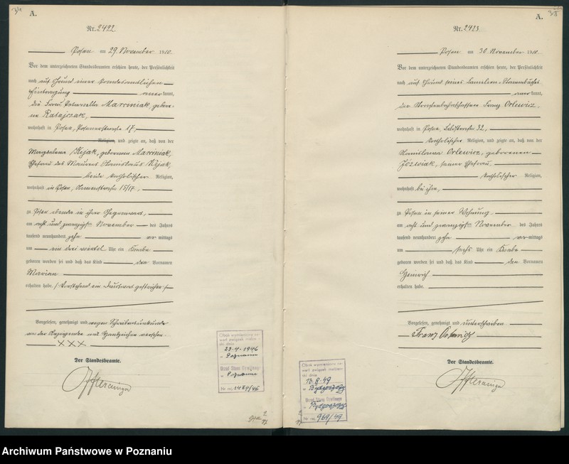 Obraz 20 z jednostki "Księga miejscowa urodzeń tom V [Rejestr główny urodzeń]"