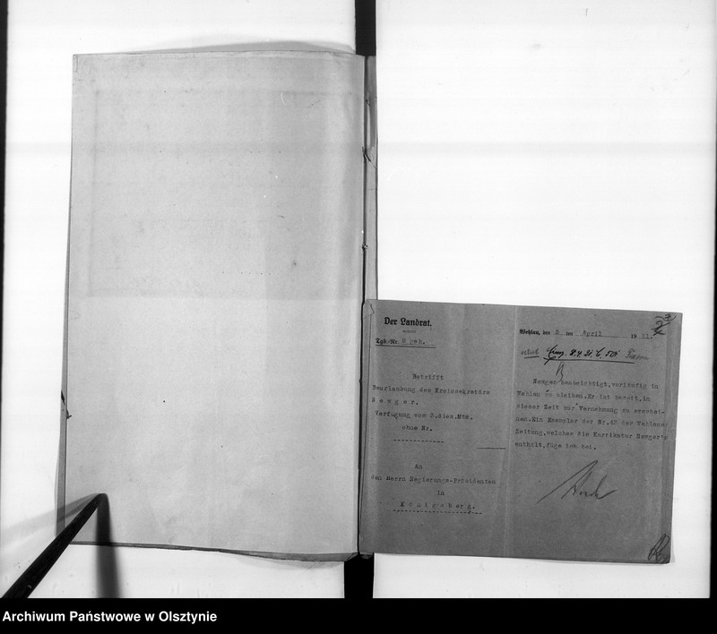 image.from.unit.number "Disziplinarverfahren gegen den Kreis-Sekretär newger [Arthur] in Wehlau"